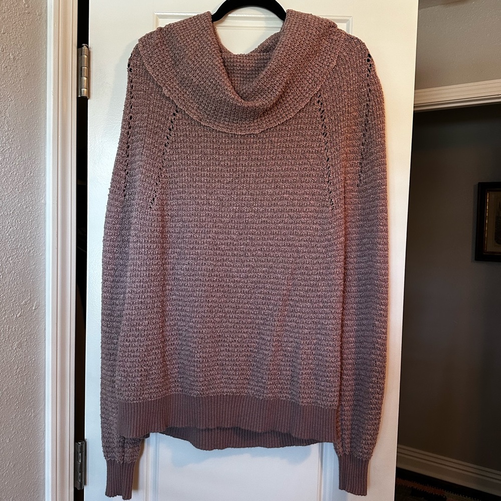 Free People Cowl Neck Mauve Sweater